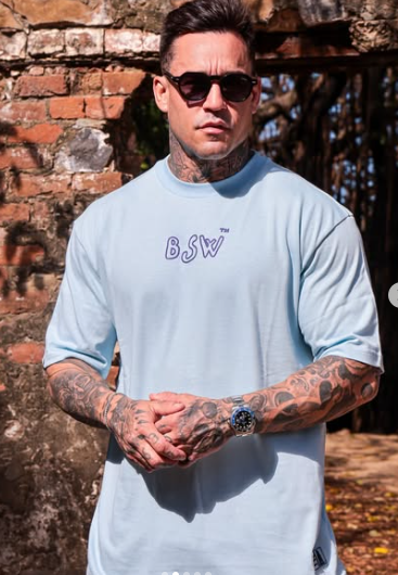 Camiseta Oversized Azul Claro BSW